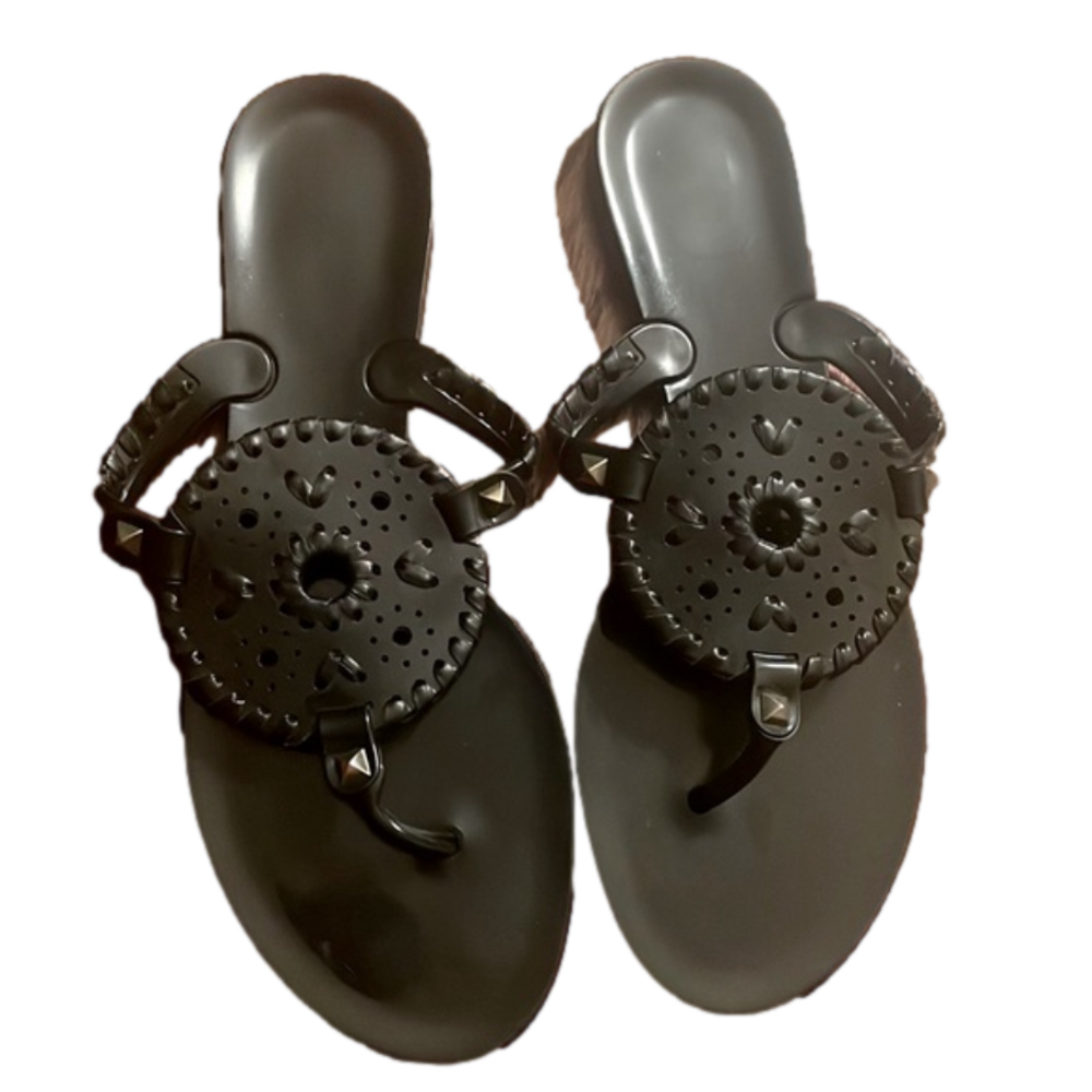 🌿Jack Rogers black patent jelly sandals - size 8🌿